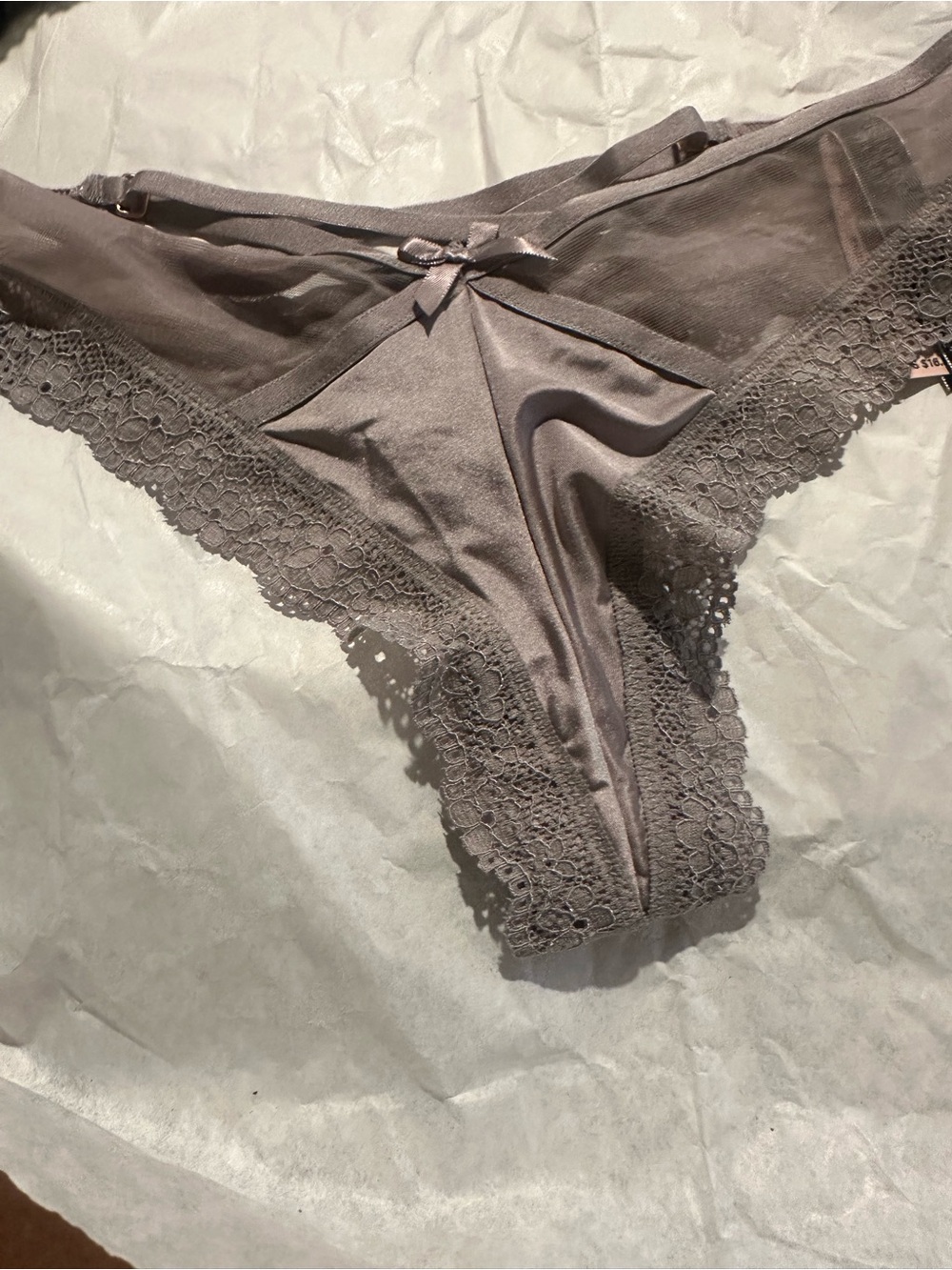 Women's Lace-Trim Bikini Panty - Taupe